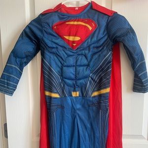 Superman boys costume with cap and attached shoe covers